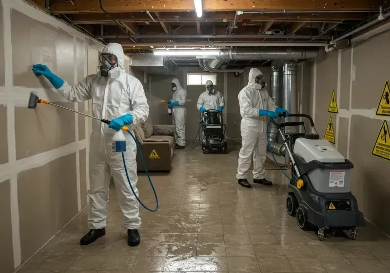 Basement Moisture Removal and Structural Drying process in Coraopolis, PA